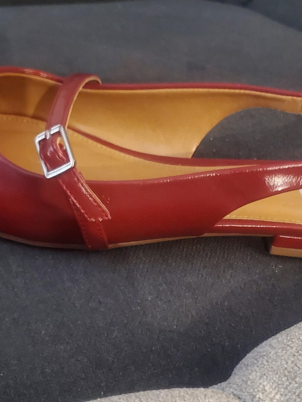 DV by Dolce Vita Red Pointed-Toe Mary Jane Slingback Flats SZ 10 - Picture 2 of 6